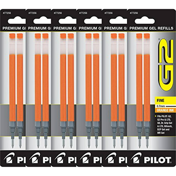 Pilot G2 Gel Ink Refill 2-Pack for Rolling Ball Pens Value Pack of 6 Fine Po